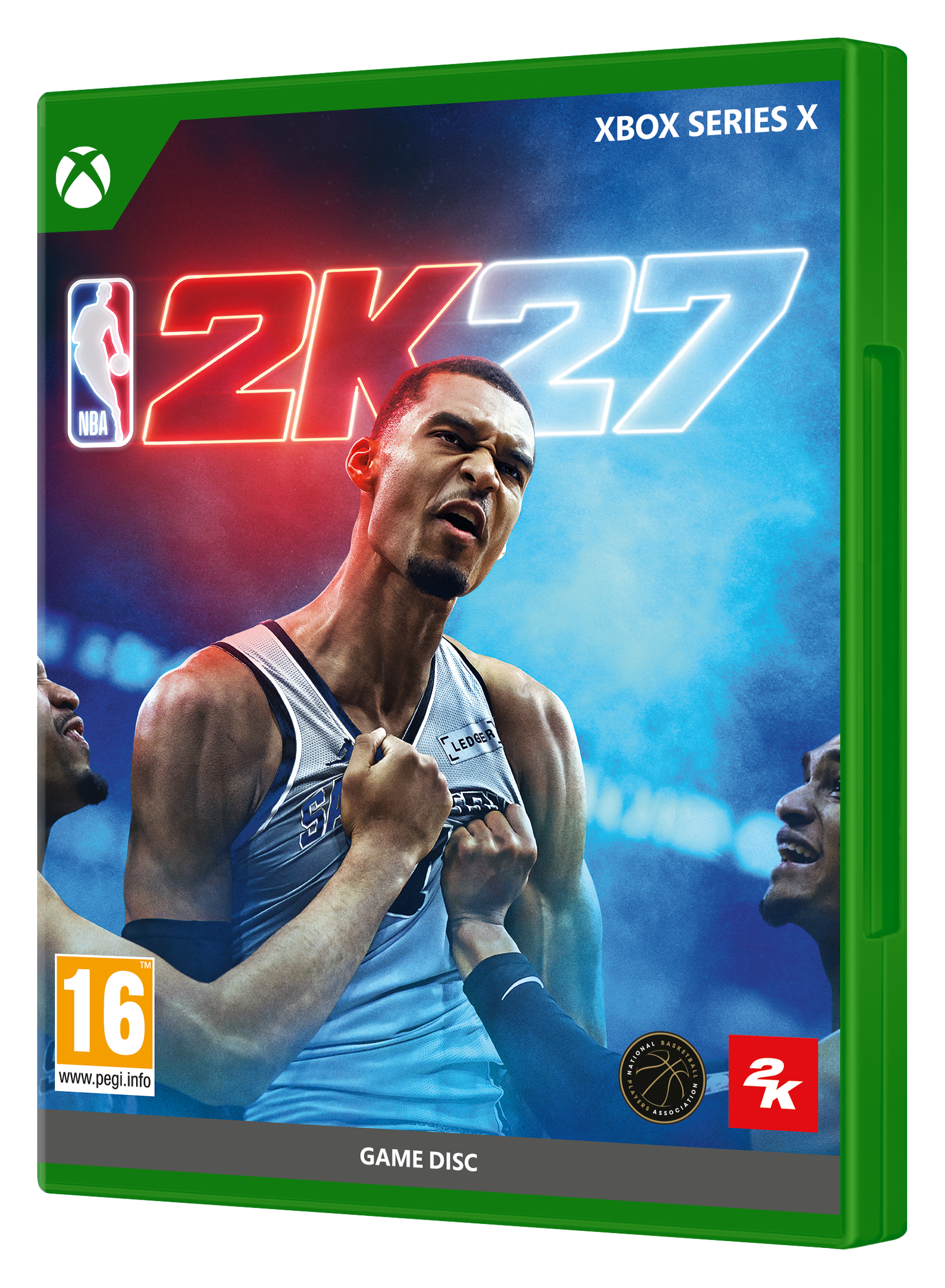 Funda de juego NBA 2K27 para Xbox Series X con jugadores. PEGI 16.