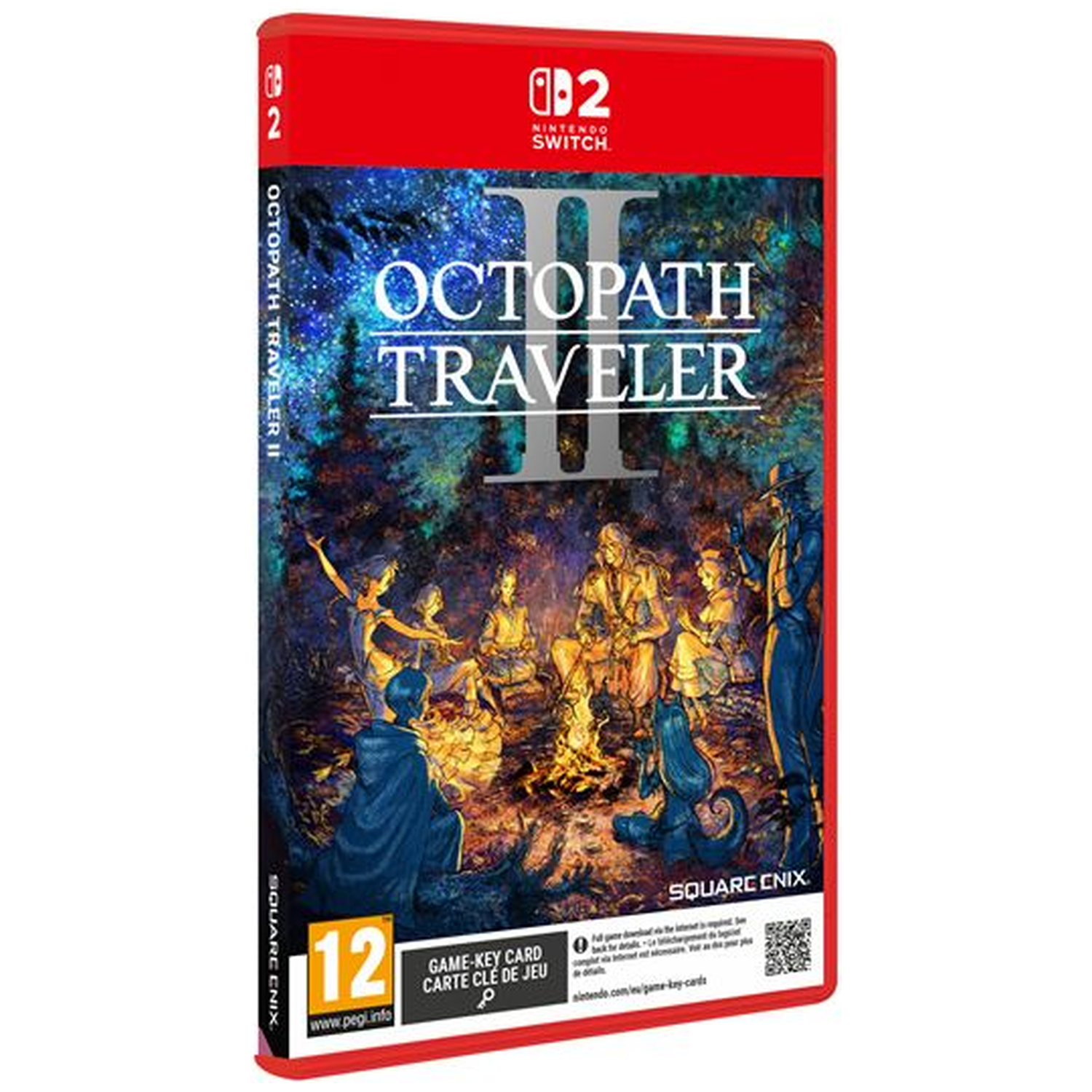 Nintendo Switch hoes: Octopath Traveler II met personages in een bos.