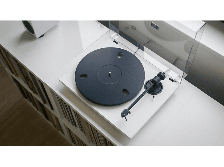 Pro-Ject E1.2 Phono Manueller Audiophiler Plug & Play Einsteiger Plattenspieler mit PHONO Vorverstärker und Pick it MM E Tonabnehmer, Matt Weiß — Foto 5 von 5