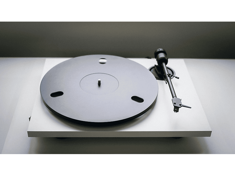 Pro-Ject E1.2 Phono Manueller Audiophiler Plug & Play Einsteiger Plattenspieler mit PHONO Vorverstärker und Pick it MM E Tonabnehmer, Matt Weiß — Foto 4 von 5