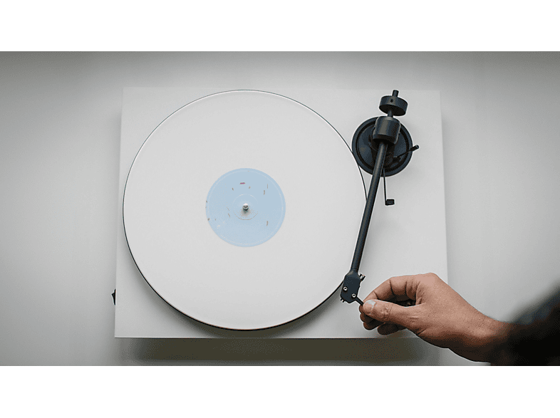 Pro-Ject E1.2 Phono Manueller Audiophiler Plug & Play Einsteiger Plattenspieler mit PHONO Vorverstärker und Pick it MM E Tonabnehmer, Matt Weiß — Foto 3 von 5