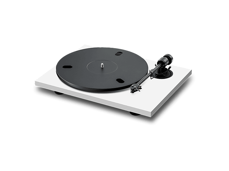 Pro-Ject E1.2 Phono Manueller Audiophiler Plug & Play Einsteiger Plattenspieler mit PHONO Vorverstärker und Pick it MM E Tonabnehmer, Matt Weiß