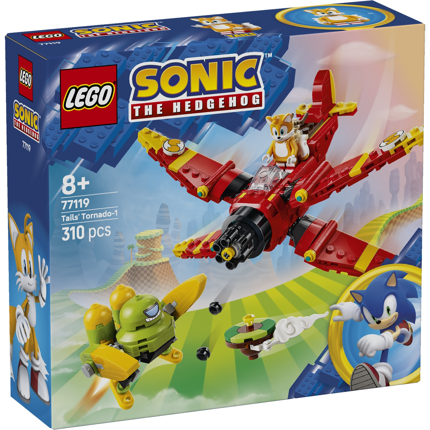 LEGO Sonic the Hedgehog speelgoedset met vliegtuig, Sonic en Tails.