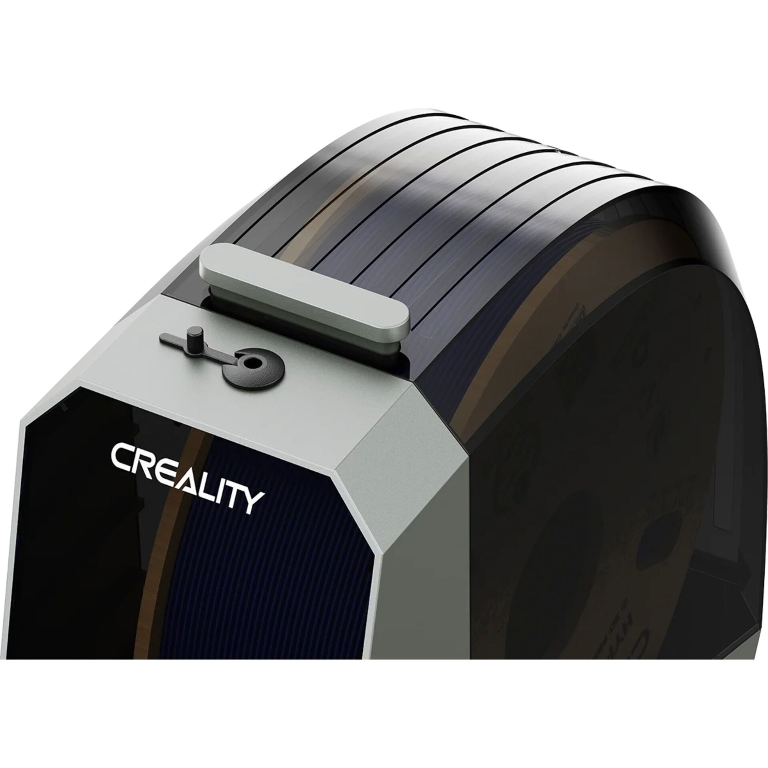 Ein Creality 3D-Drucker Filament-Spulenhalter mit blauem Filament.