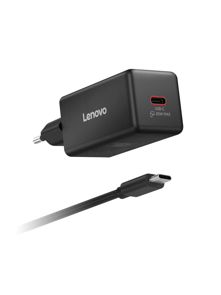 Schwarzes Lenovo USB-C Netzteil mit Kabel, 65W Max.
