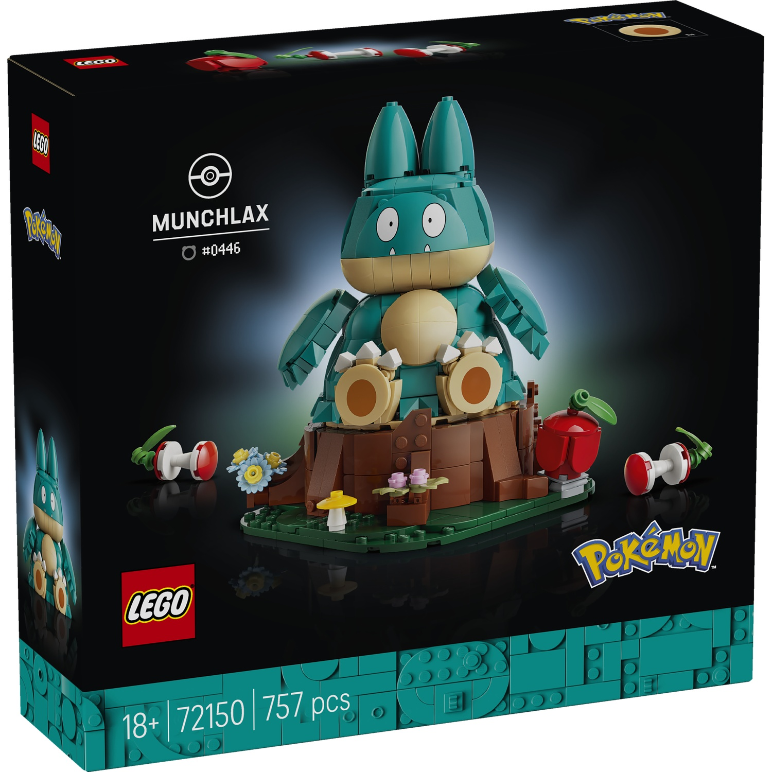 LEGO MUNCHLAX box showing the detailed Pokemon set build.