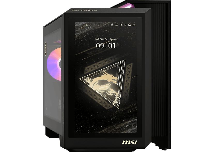 MSI MEG Vision X AI 2NVR7-235DE, Gaming PC, Intel® Core™ Ultra 7 Prozessor 265K, 64 GB RAM, 2 TB SSD, GeForce RTX™ 5070 Ti, Windows 11 Home, Schwarz