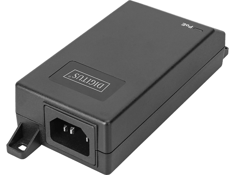 DIGITUS Gigabit Ethernet PoE+ Injektor, 802.3at Stromanschlüsse: 4/5(+), 7/8(-), 30 W, Schwarz; PoE Injektor----PoE Injektor