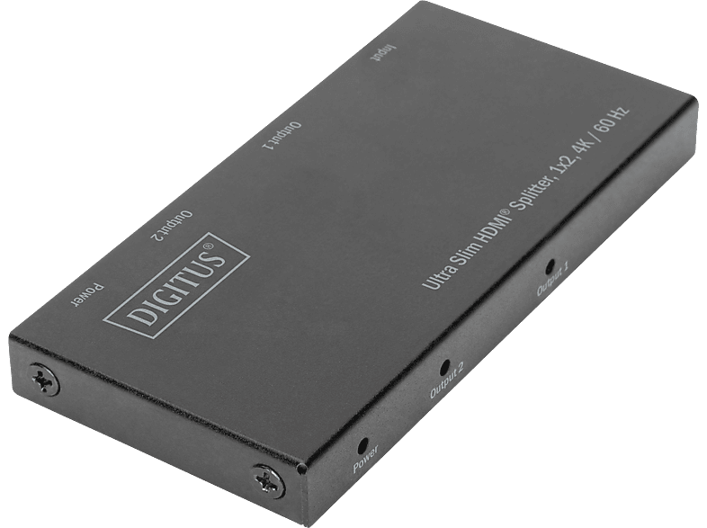 DIGITUS Ultra Slim HDMI Splitter, 1x2, 4K/60Hz HDR, HDCP 2.2, 18 Gbps, Micro USB Power, Schwarz; HDMI Splitter----HDMI Splitter