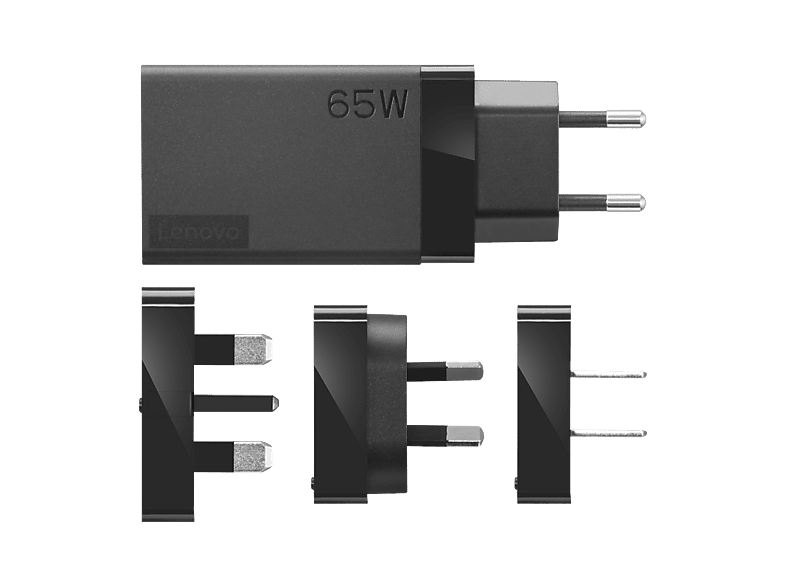 LENOVO 65W USB-C AC Reiseadapter, Schwarz; USB-C Ladegerät