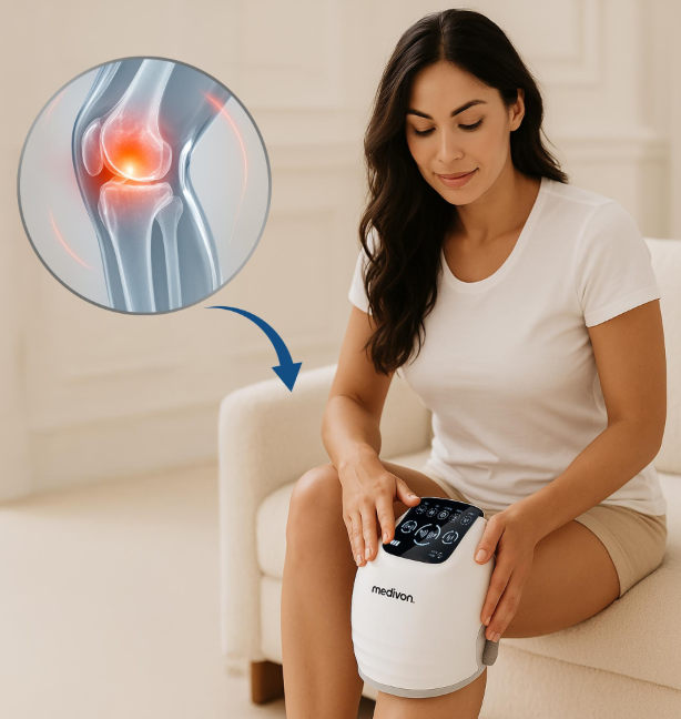 Masażer kolan MEDIVON Knee Biało-szary