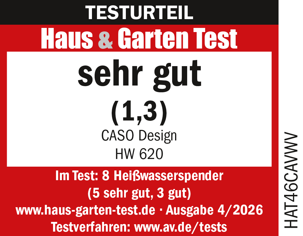 Testurteil: Haus & Garten Test, sehr gut (1,3), CASO Design HW 620.