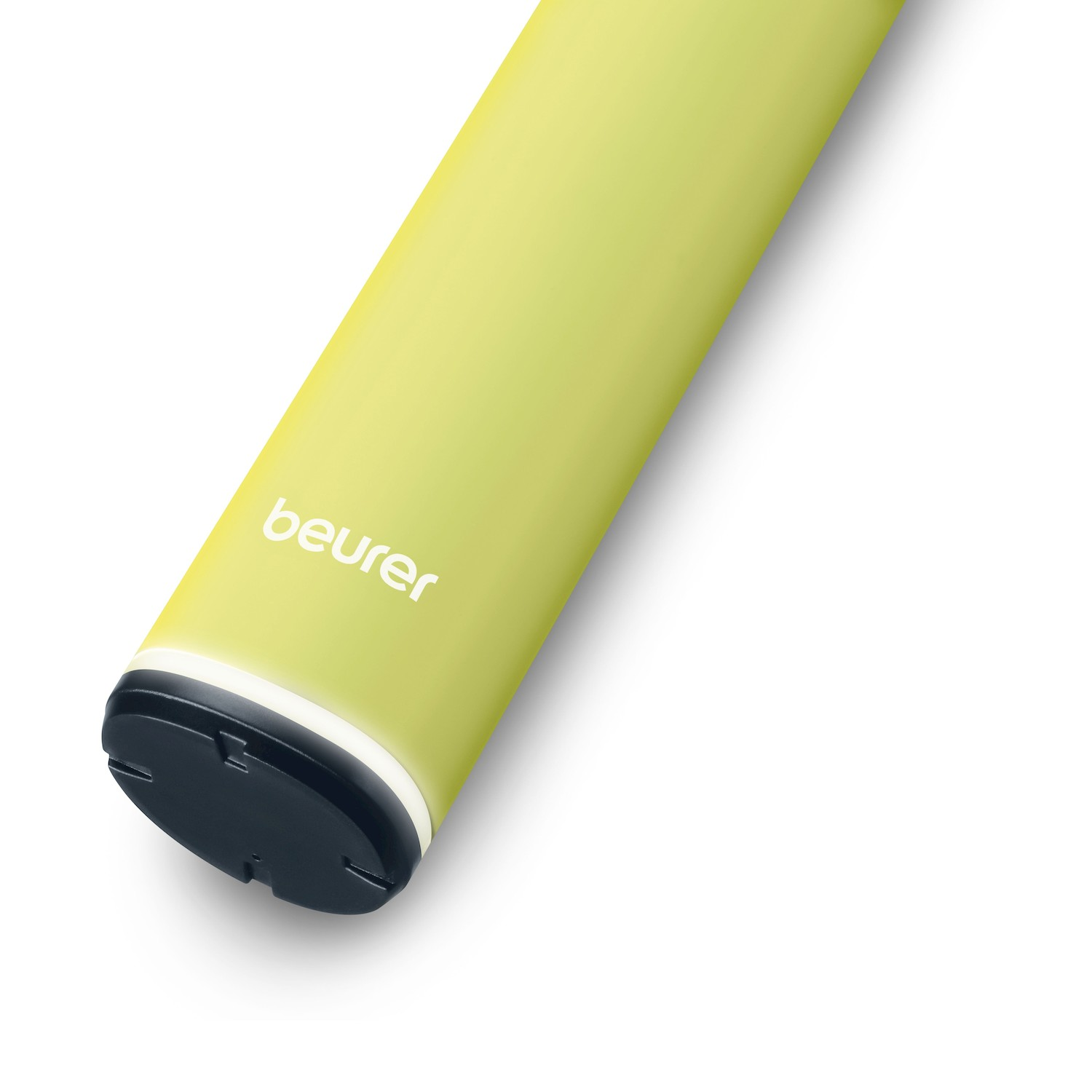 Una penna verde chiaro con logo 'beurer' su sfondo bianco.