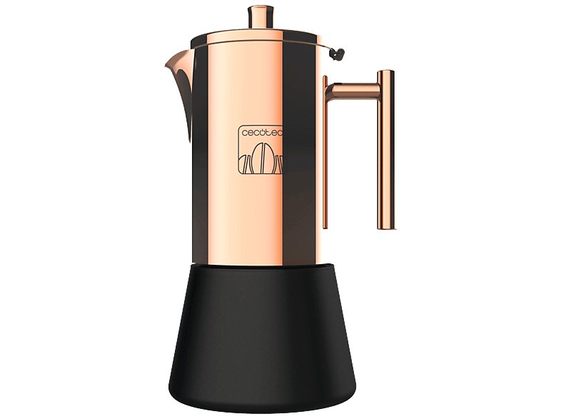Cafetera tradicional - Cecotec Moking 400 Classic, 4 tazas, 200 ml, Inducción, Gas, Eléctrica, Vitrocerámica, Válvula de seguridad, Acero inoxidable