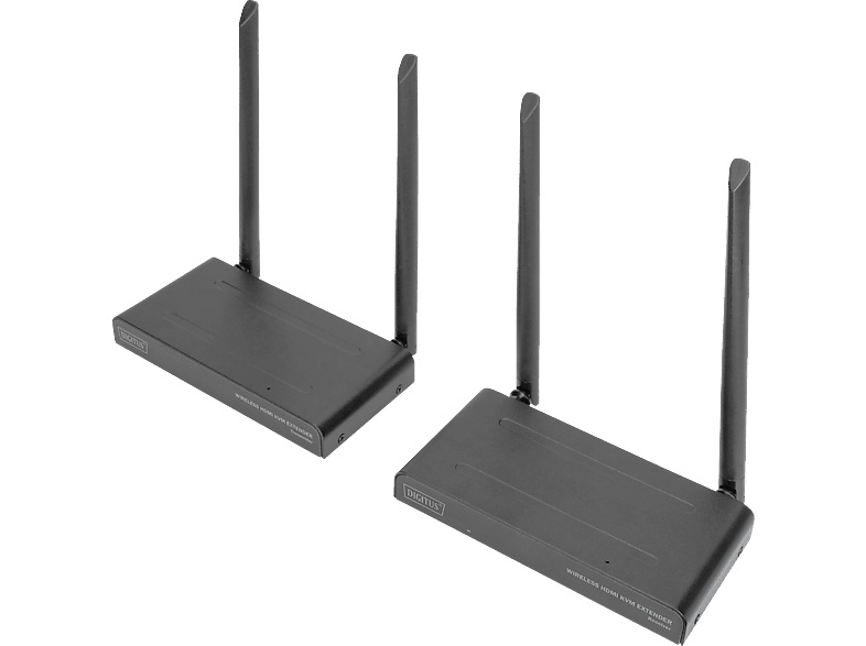DIGITUS Wireless HDMI KVM Extender Set 200 m, Full HD, IEEE 802.11ac, 5 GHz, 2T2R, Schwarz; Wireless HDMI KVM Extender Set----Wireless HDMI KVM Extender Set