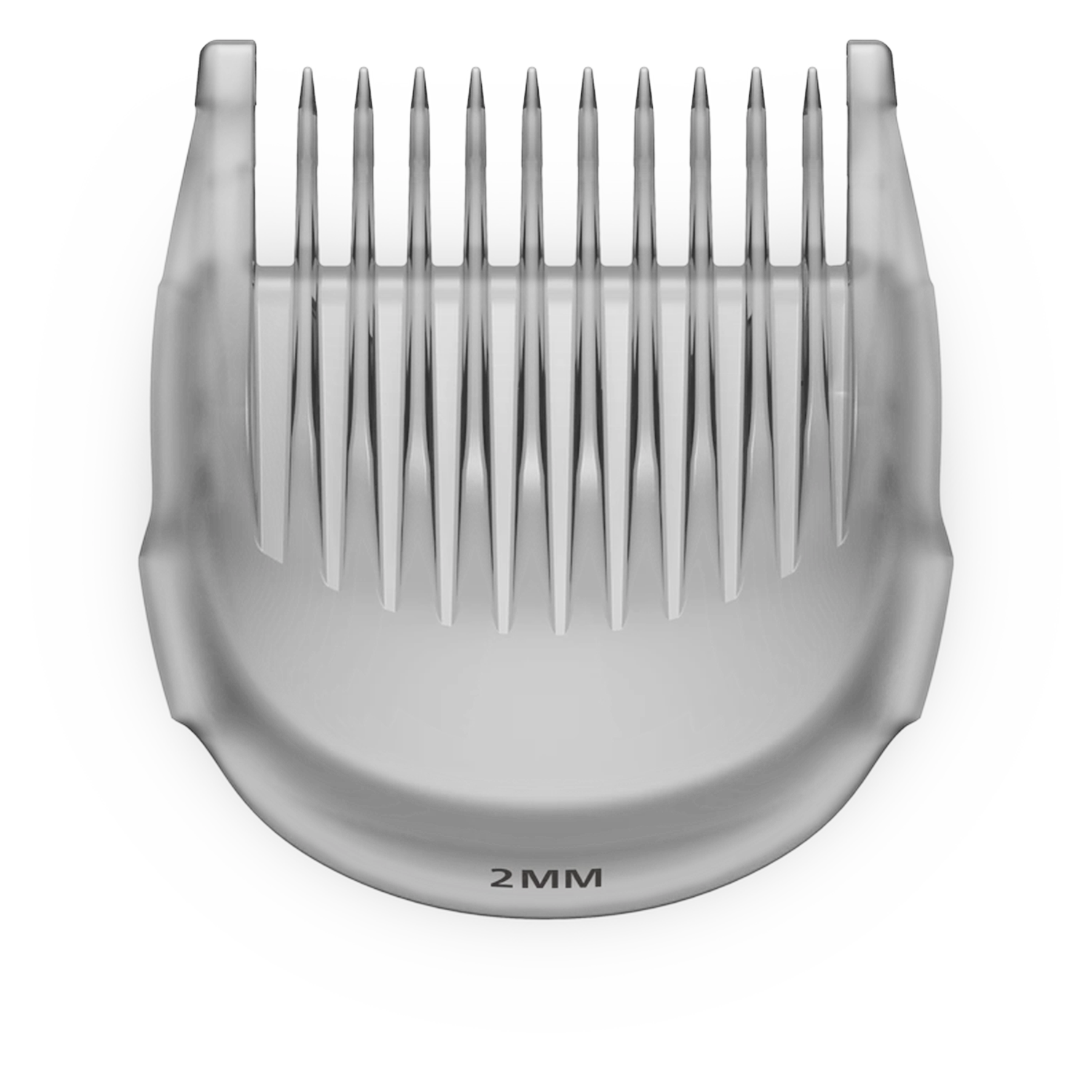 Un sabot de tondeuse à cheveux noir de 2 mm sur fond sombre.