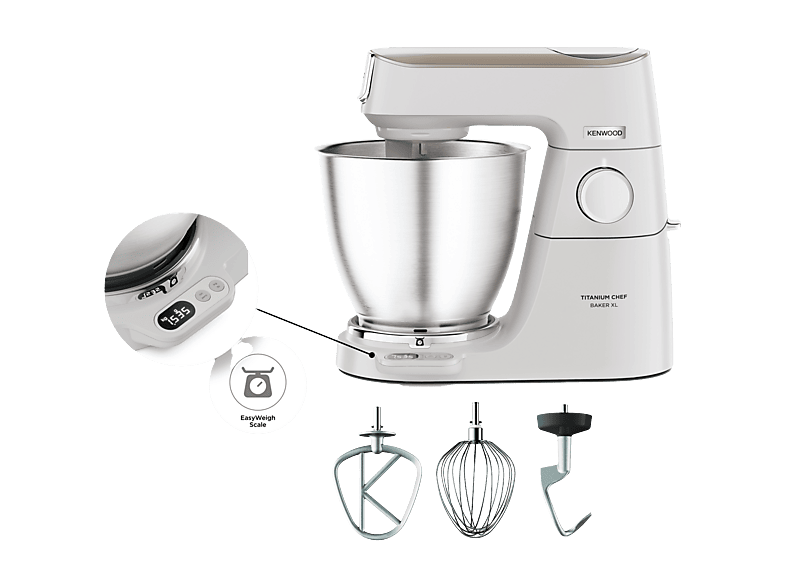 Kenwood Keukenrobot Titanium Chef Baker Xl Met Geïntegreerde Weegschaal (kvl65.001wh)
