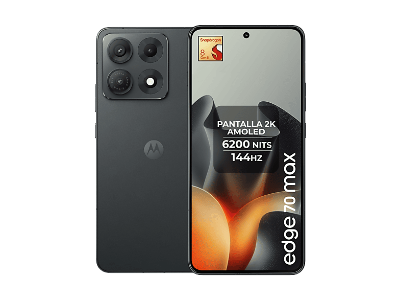 Móvil - motorola edge 70 max, PANTONE Dark Shadow, 256 GB, 8 GB RAM, 6.82" Extreme AMOLED, Snapdragon Gen 5, 7100 mAh