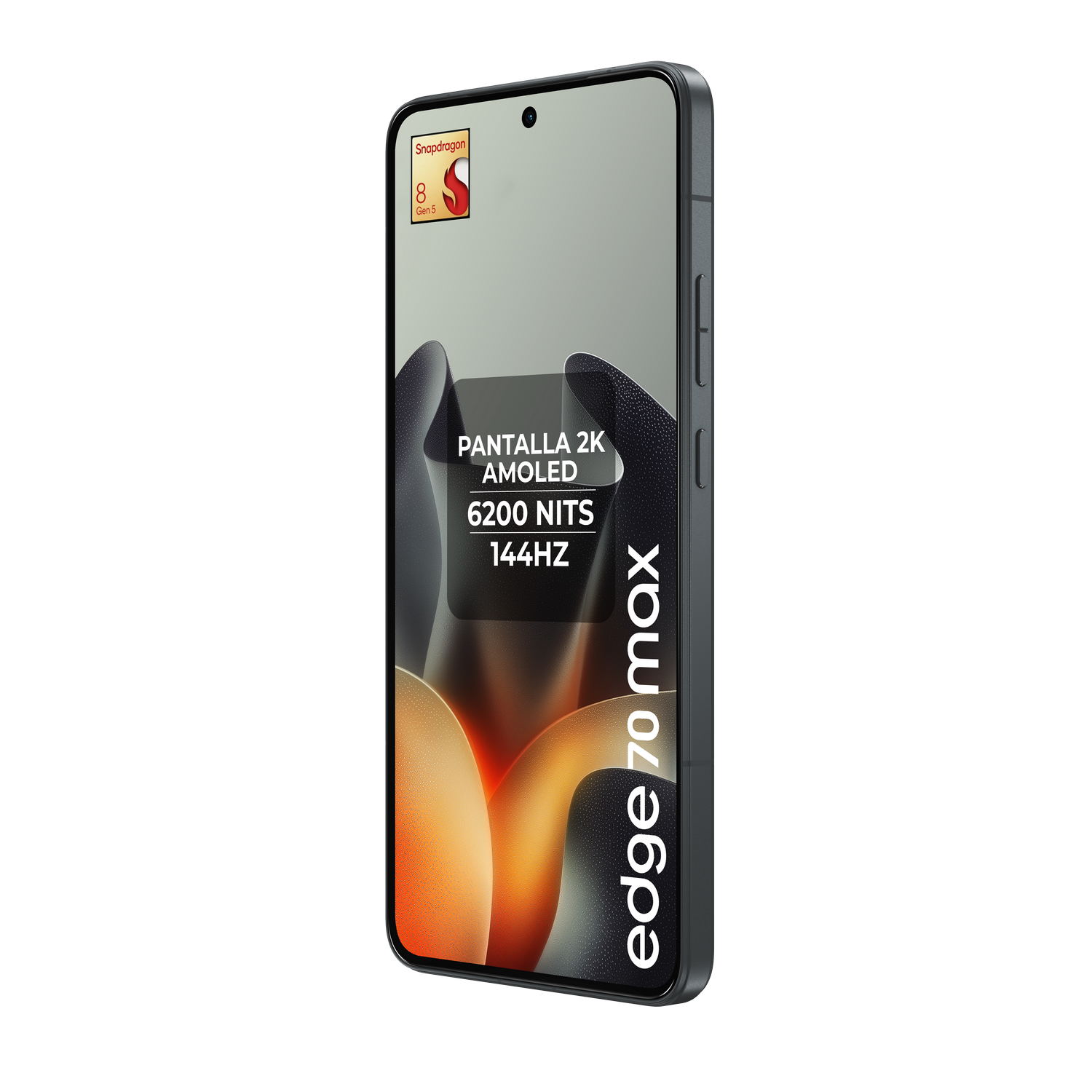 El smartphone Motorola Edge 70 max muestra funciones como pantalla 2K AMOLED y procesador Snapdragon.
