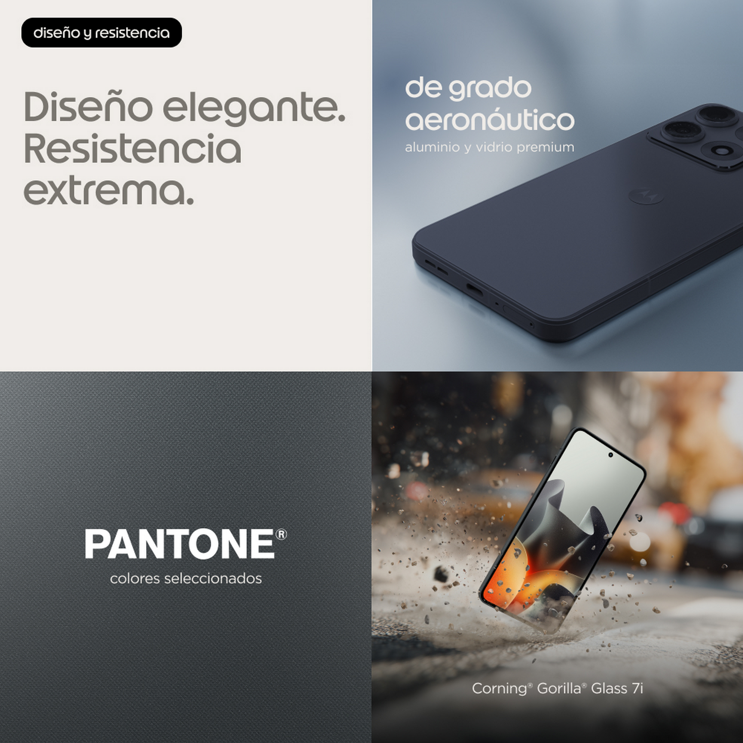 Smartphone que muestra un diseño elegante y resistencia extrema.
