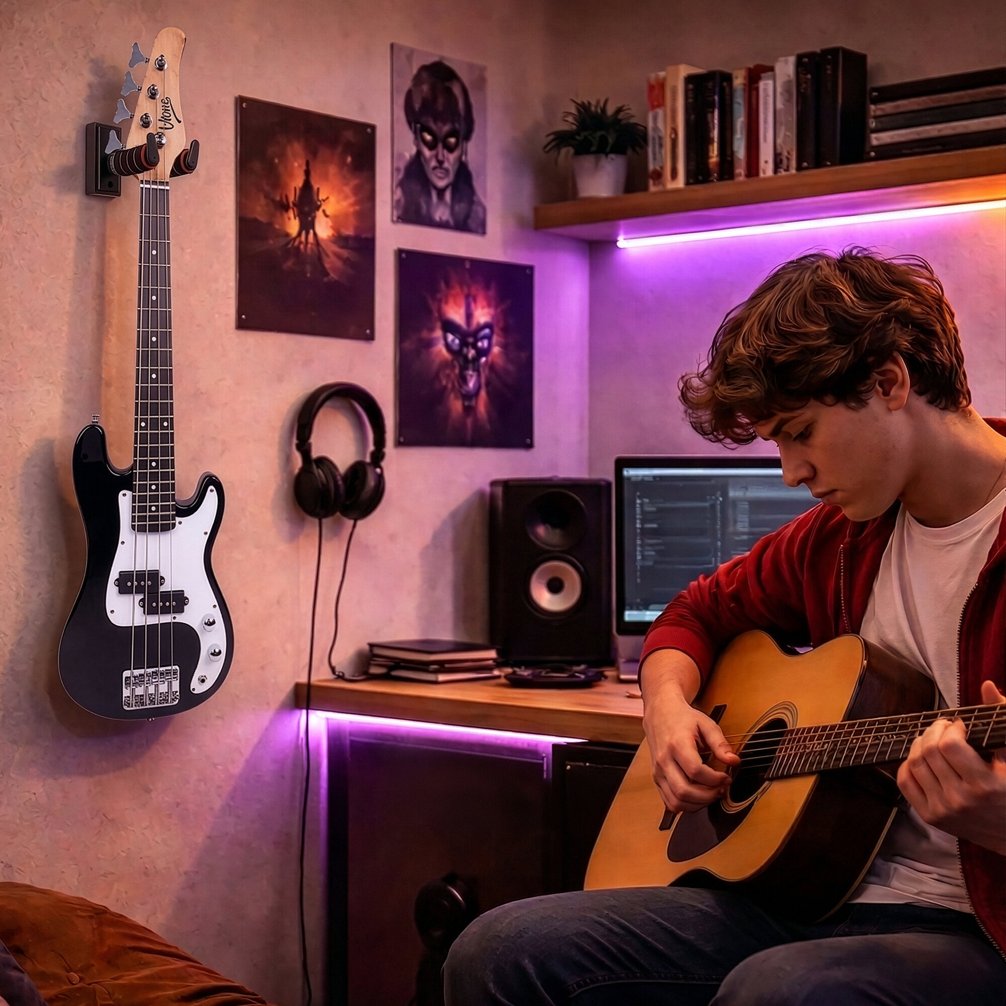 Uchwyt ścienny do gitary MUSIC MATE MM-AG20 SafeHook Czarno-czerwony