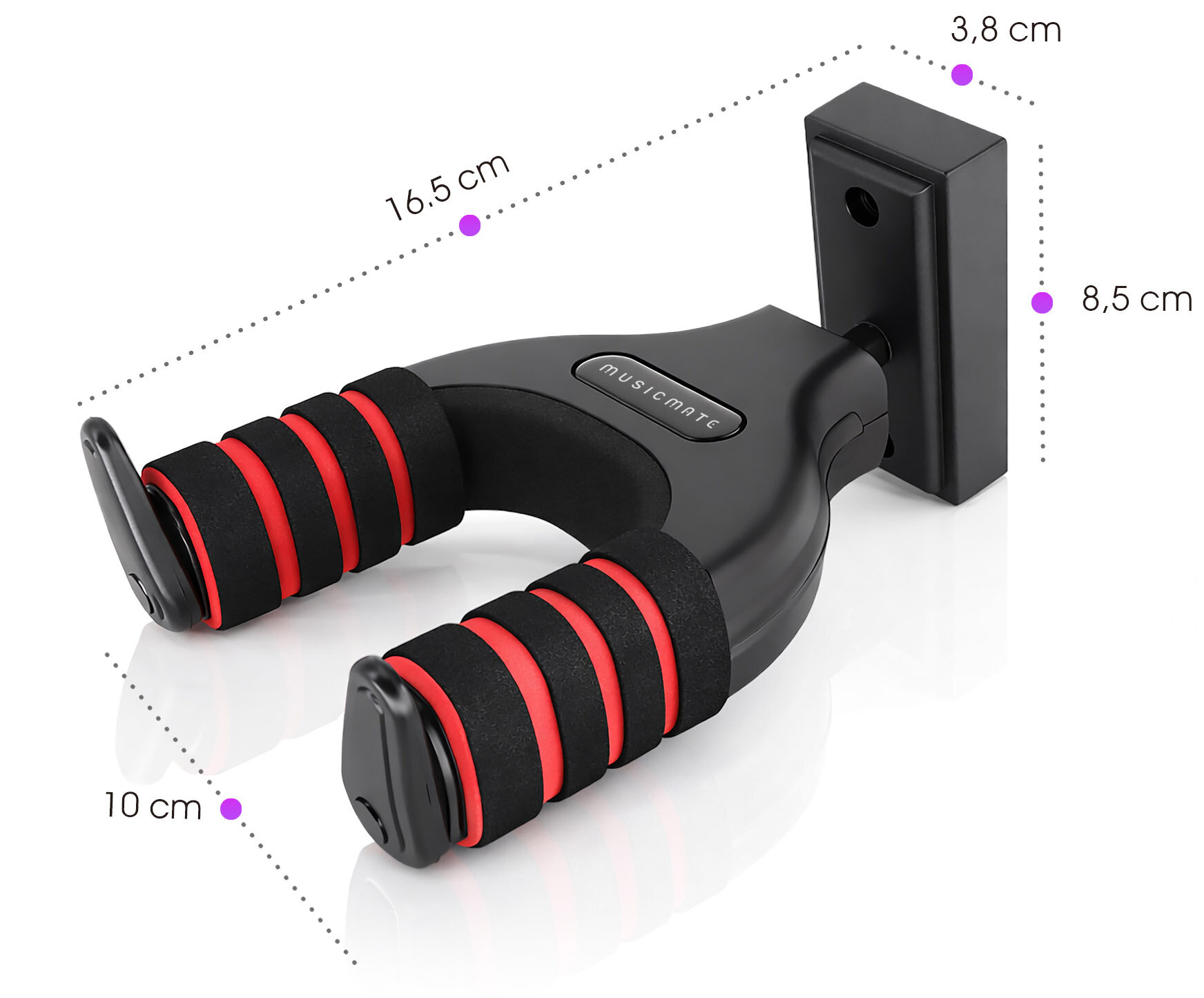Uchwyt ścienny do gitary MUSIC MATE MM-AG20 SafeHook Czarno-czerwony