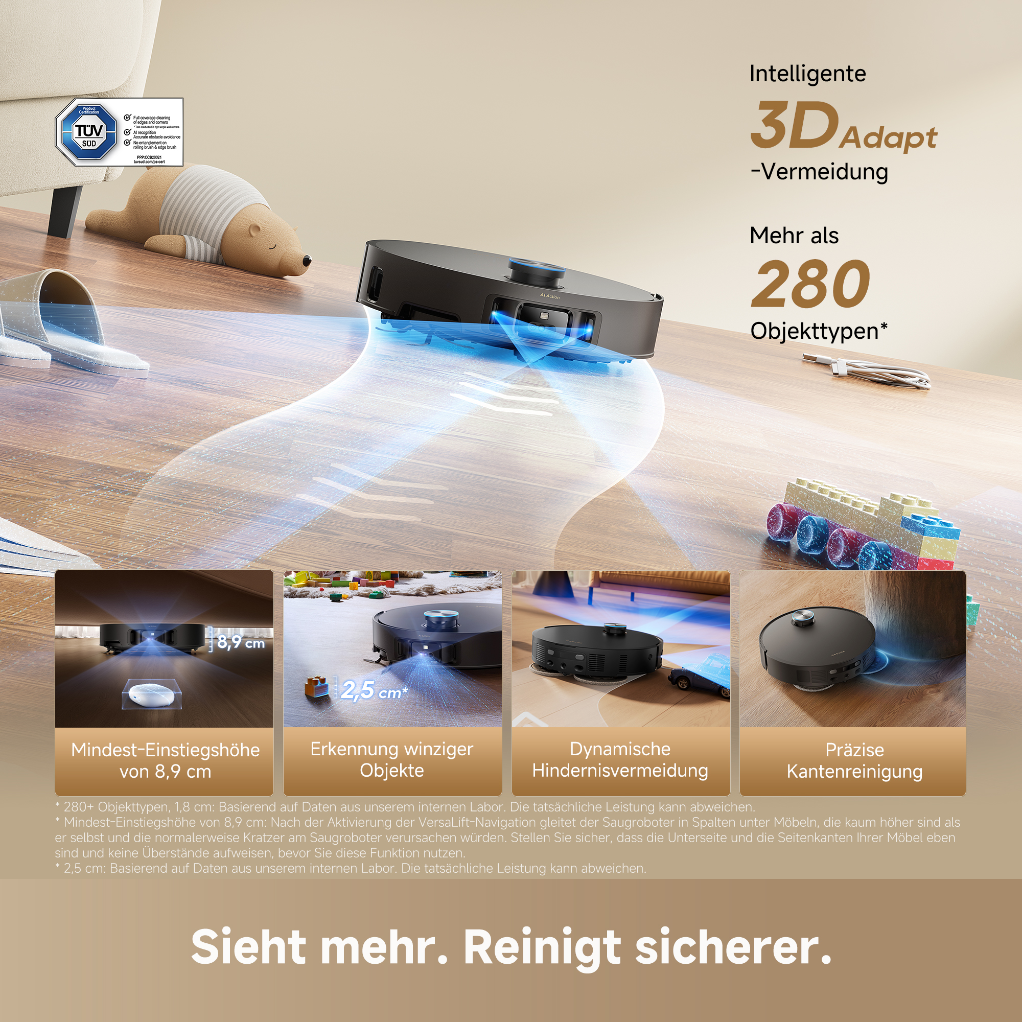 DREAME L60 ULTRA Saug- und Wischroboter (Schwarz, mit Absaugstation)