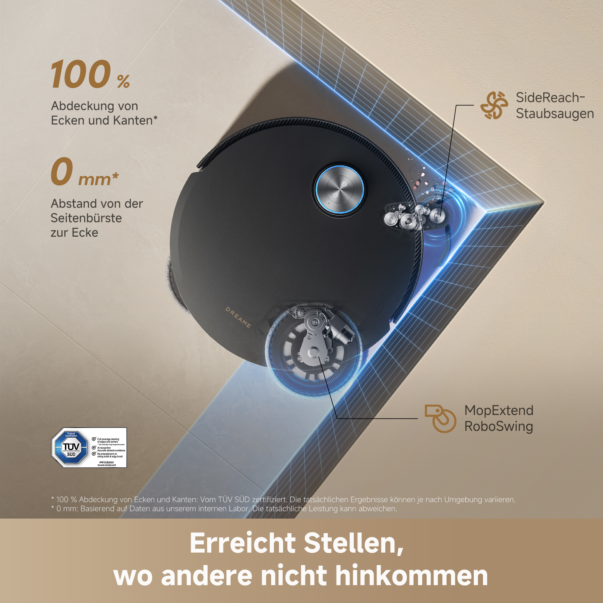 DREAME L60 ULTRA Saug- und Wischroboter (Schwarz, mit Absaugstation)