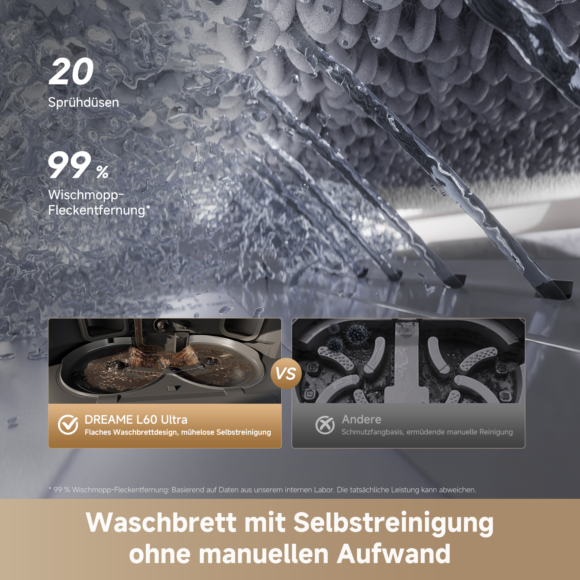 DREAME L60 ULTRA Saug- und Wischroboter (Schwarz, mit Absaugstation)