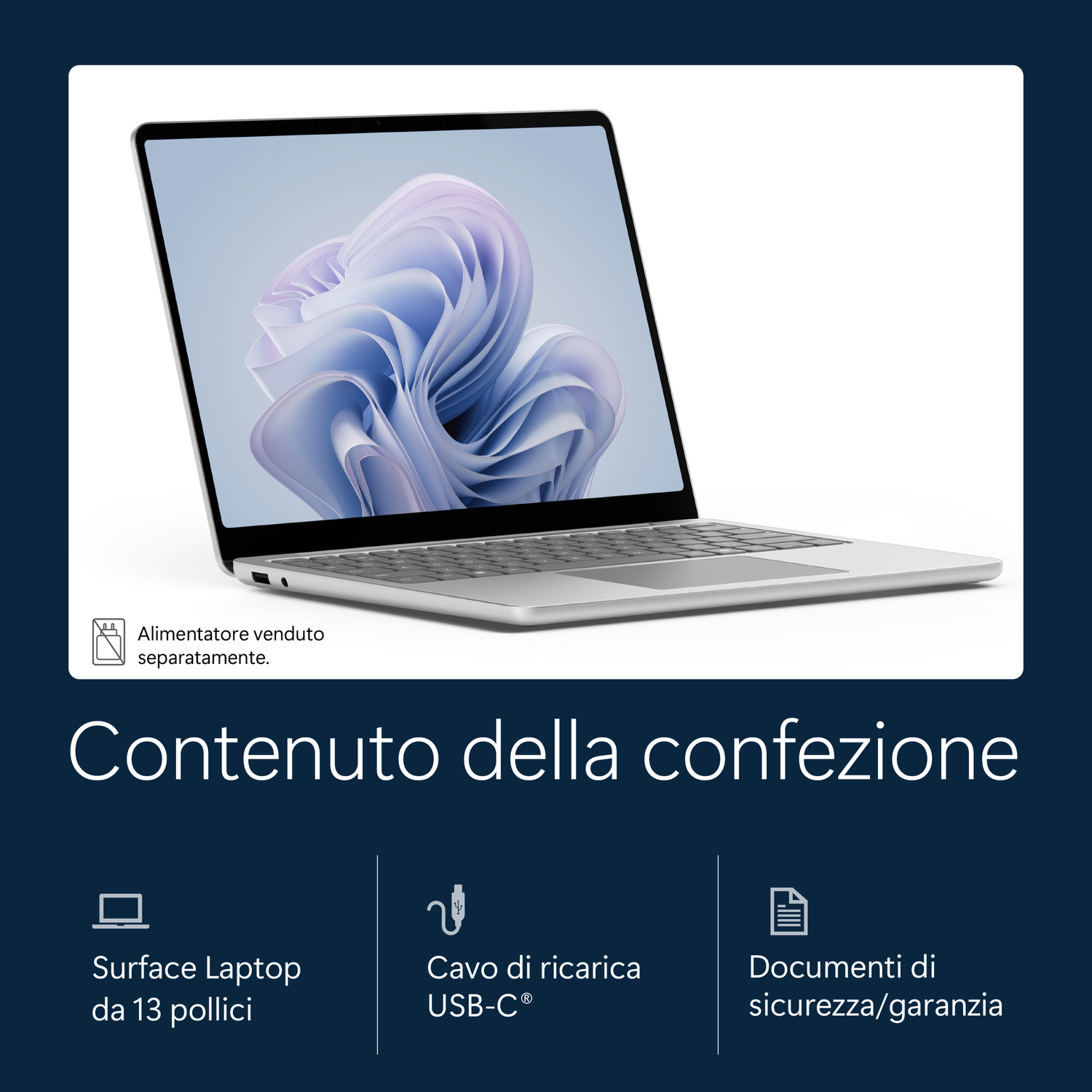 MICROSOFT Surface Laptop13C8 8GB 256GB NOTEBOOK, 13 ", processore Qualcomm Snapdragon X Plus X1P-42-100, Qualcomm Adreno™ Onboard Graphics, RAM 8 GB, 256 GB SSD, Platinum, Windows 11 Home
