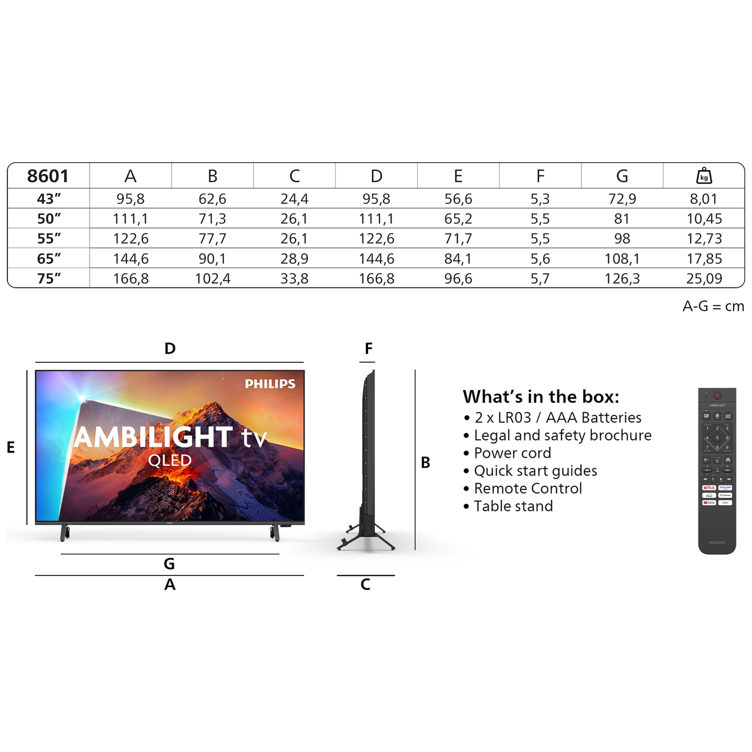 PHILIPS 50PQS8611/12 Ambilight Smart TV (2026) - QLED 4K - QLED-tv - 50 pouces - QLED 4K - TV QLED - 50 pouces