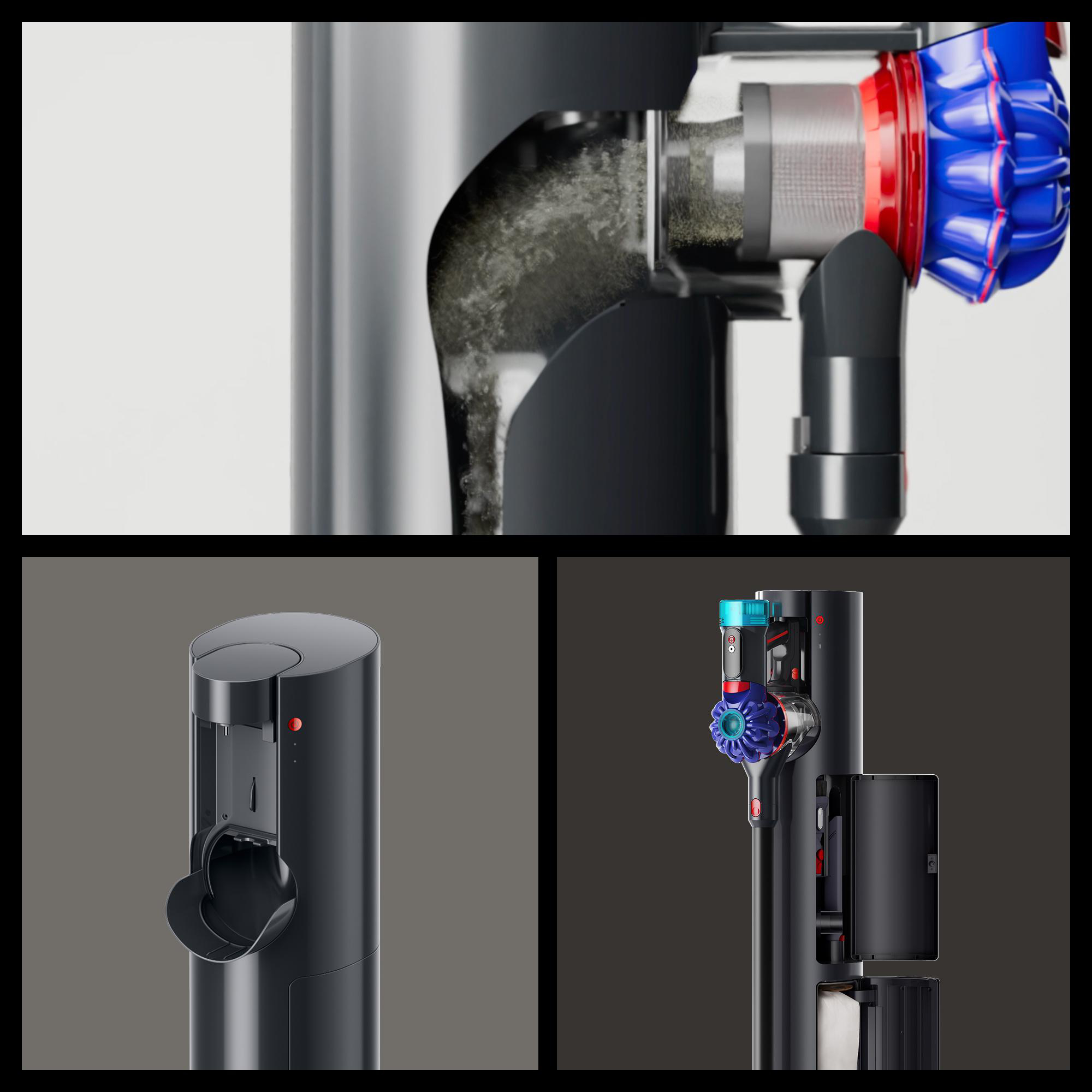 DYSON V10 Konical™ kabelloser Staubsauger + Auto-empty Dok™, Akkusauger, Akkubetrieb, 465 Watt