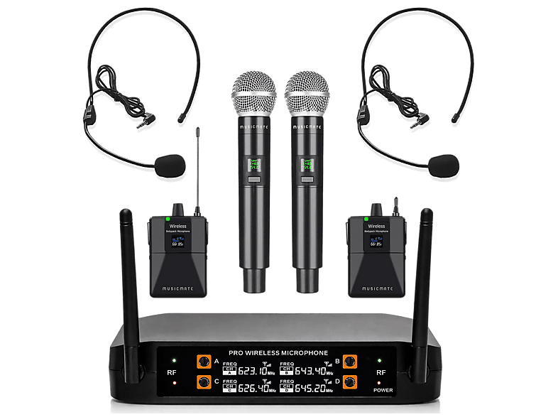 Zestaw mikrofonowy bezprzewodowy MUSIC MATE MM-550 Vocalsound Czarny