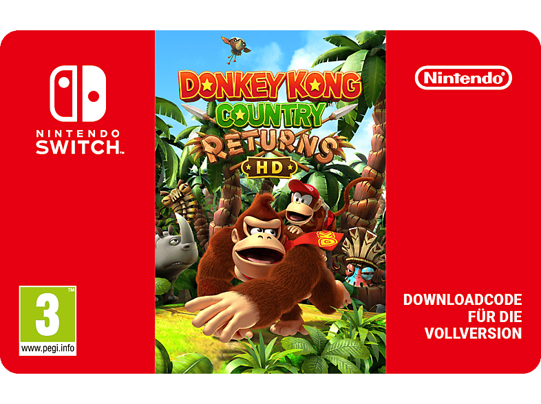 Donkey Kong Country Returns HD - Nintendo Switch; Geschenkkarte
