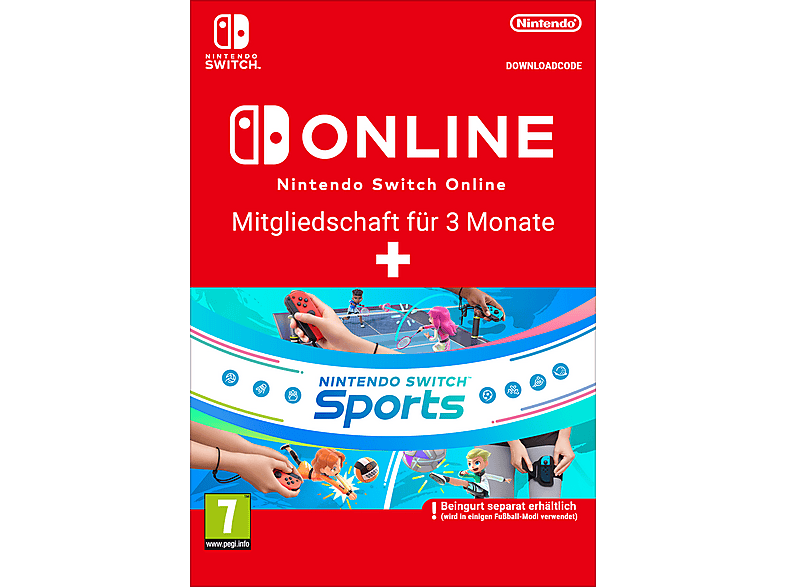 Nintendo Switch Sports + Online (Einzelmitgliedschaft - 3 Monate) - Nintendo Switch; Geschenkkarte