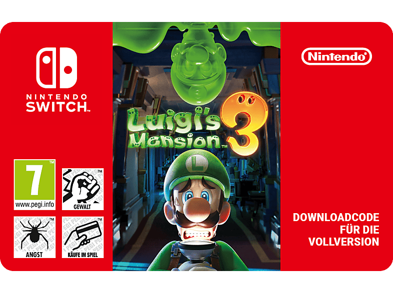 Luigi's Mansion 3 - Nintendo Switch; Geschenkkarte