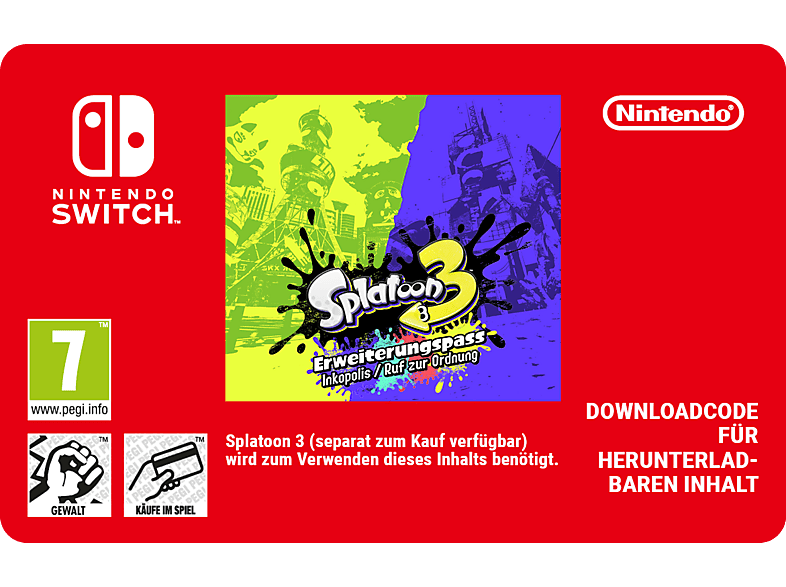 Erweiterungspass für Splatoon 3 - Nintendo Switch; Geschenkkarte