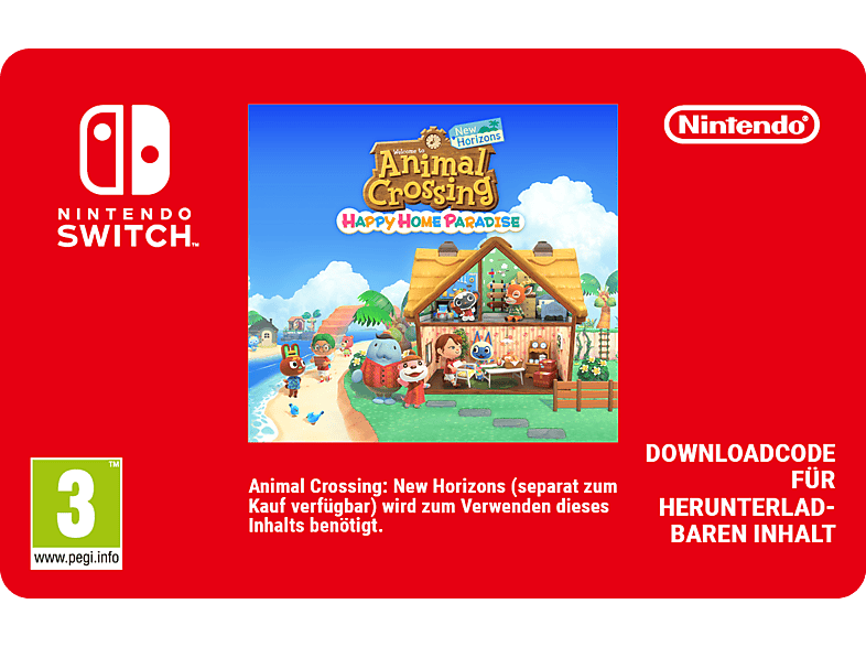 Animal Crossing: New Horizons – Happy Home Paradise - Nintendo Switch; Geschenkkarte