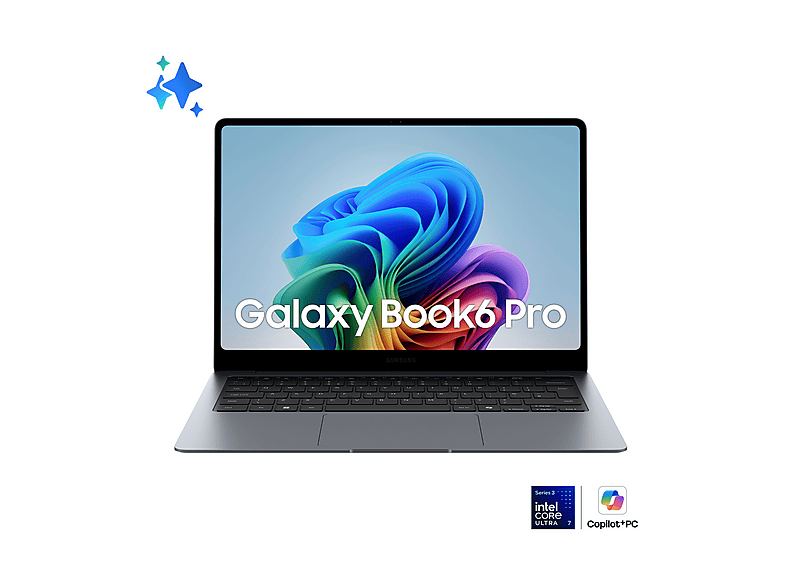 SAMSUNG Galaxy Book6 Pro NOTEBOOK, 14 ", processore Intel® Core Ultra 7 356H, Intel®, RAM 16 GB, 512 GB SSD, Grey, Windows 11 - per le aziende