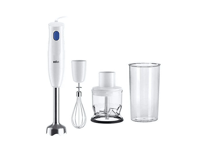FRULLATORE AD IMMERSIONE BRAUN MQ10.202MWH, Potenza massima 450 W, Recipiente da 0.6 l, Livelli di potenza 1 velocità, Bianco