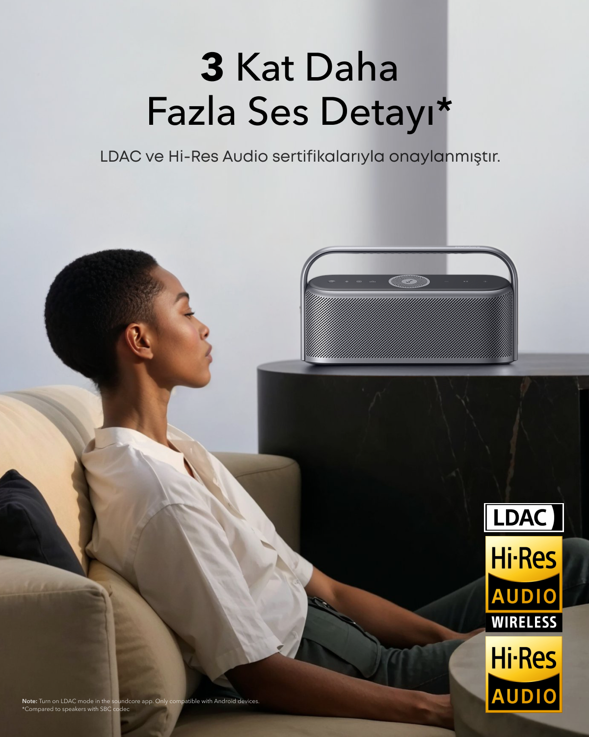 ANKER Soundcore Motion X600 Kablosuz HiFi 50W Stereo Ses Bluetooth Hoparlör Siyah