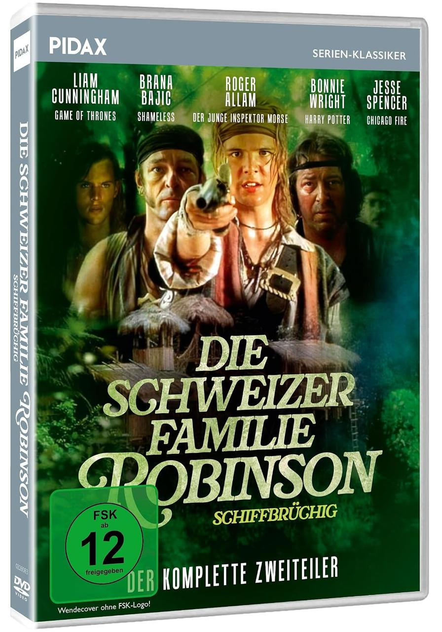 DVD-Cover von Die Schweizer Familie Robinson mit Schauspielern und grüner FSK-12-Altersfreigabe.