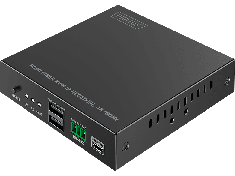 DIGITUS HDMI Fiber Empfänger für DS-55348 4K/60Hz, 40 km/300 m, IP 1G, Schwarz; HDMI Fiber Empfänger----HDMI Fiber Empfänger