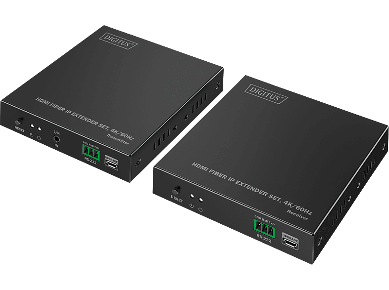 DIGITUS HDMI Fiber Extender Set 4K/60Hz, 40 km/300 m, Schwarz; HDMI Fiber Extender Set----HDMI Fiber Extender Set