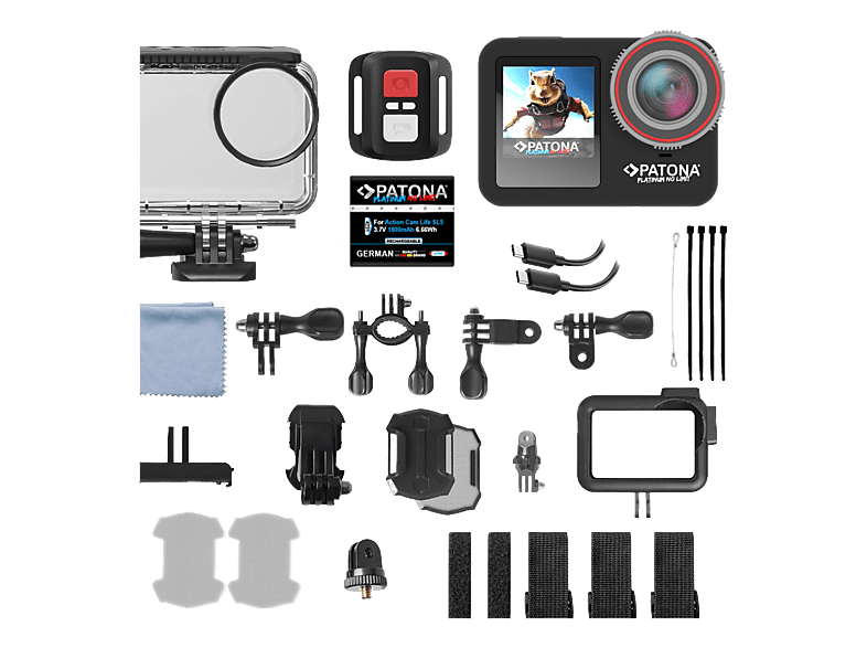 PATONA Platinum Action Cam Life SL5 Actionkamera inkl. Fernbedienung, WLAN