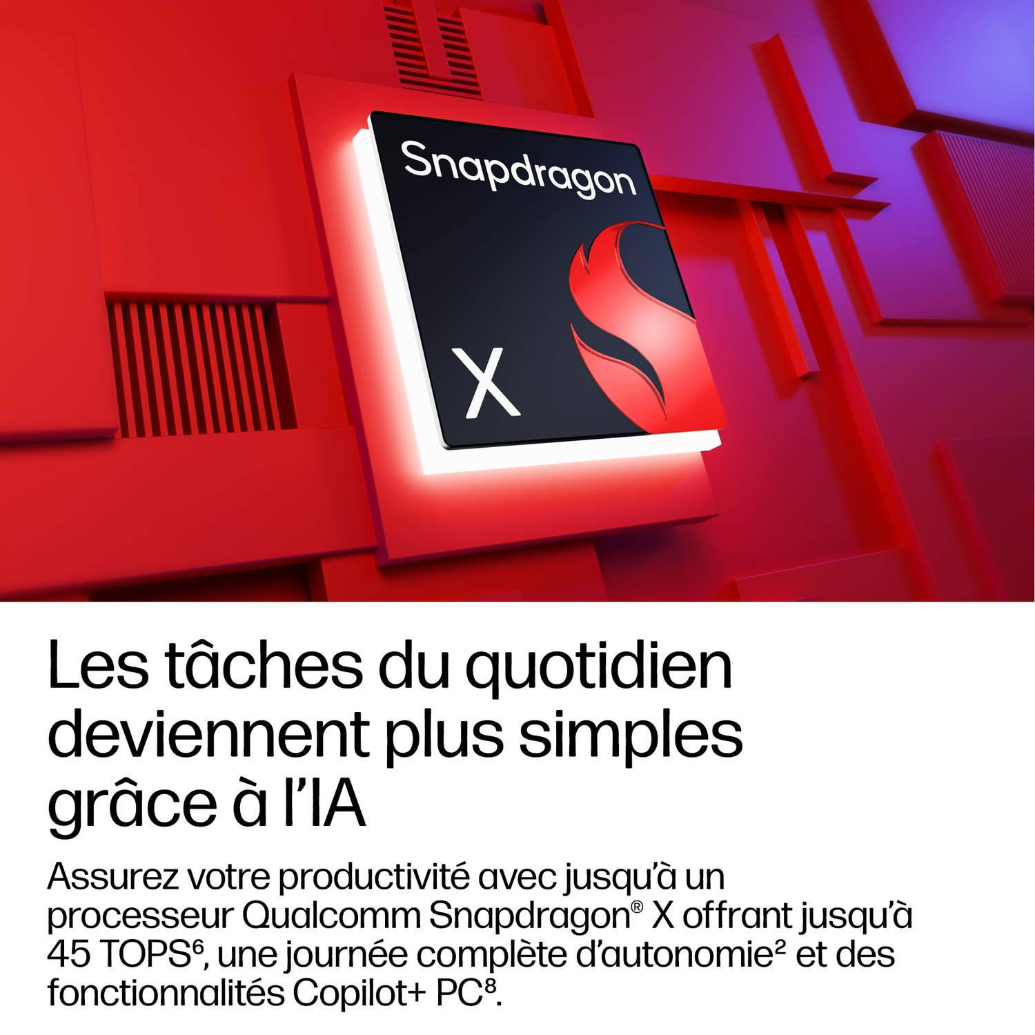 HP OMNIBOOK 3 NG AI 16-BZ0028NBX - 16 pouces - 2K - Qualcomm Snapdragon X1-26-100 - 8 GB - 512 GB - Adreno™ Onboard Graphics - AZERTY