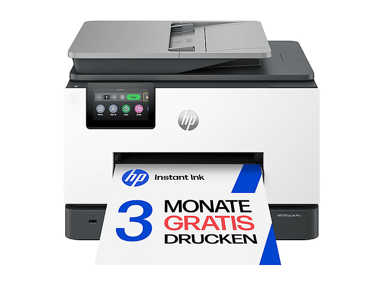 HP OfficeJet Pro 9132e mit 3 Monate HP Instant Ink, Multifunktionsdrucker, Bluetooth, WLAN, Duplexeinheit (für beidseitigen Druck), A4, A5, A6, Silber/Schwarz