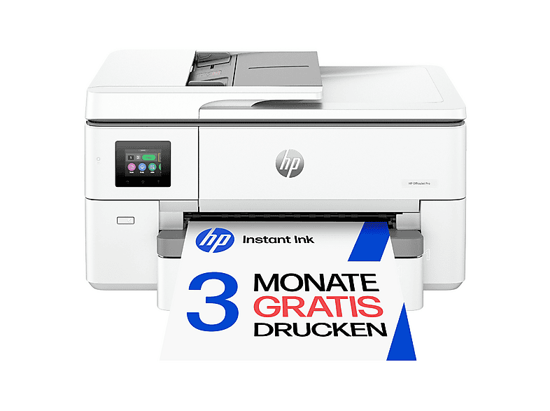 HP OfficeJet Pro 9720e mit 3 Monate HP Instant Ink, Multifunktionsdrucker, Bluetooth, WLAN, Duplexeinheit (für beidseitigen Druck), A4, A5, A3, A6, Weiß