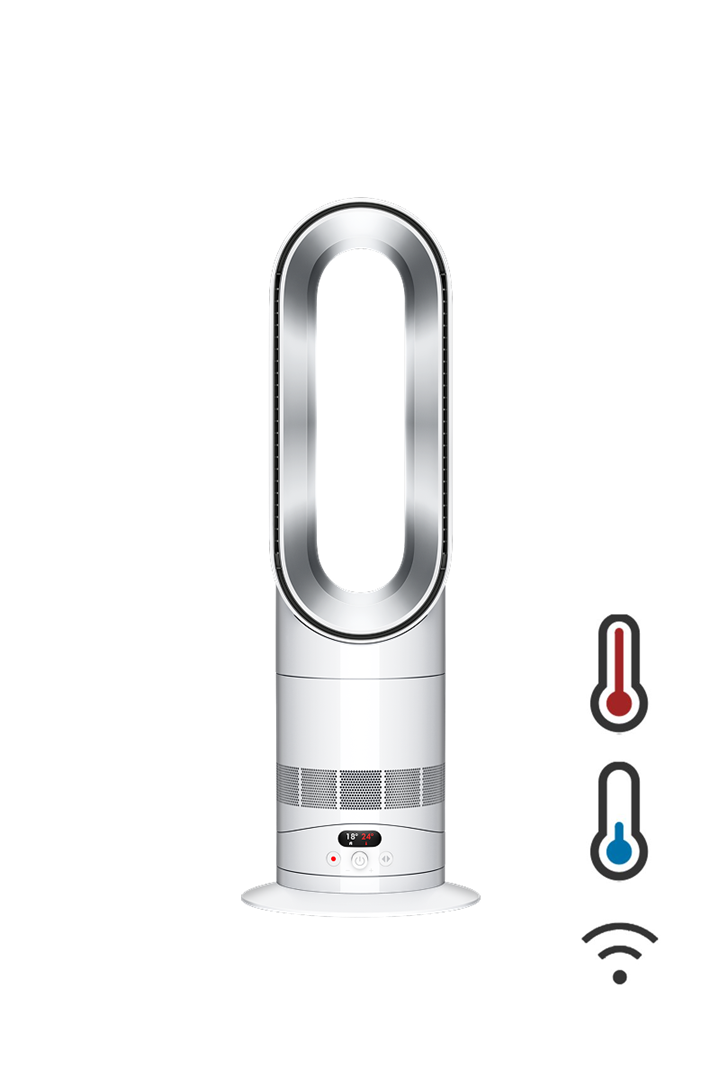 Ventilador sin aspas - Dyson Hot+Cool™ HF1 Remote Link Pre-heat, Ventilador y calefactor, 2250 W, 10 Velocidades, Blanco/ Plata