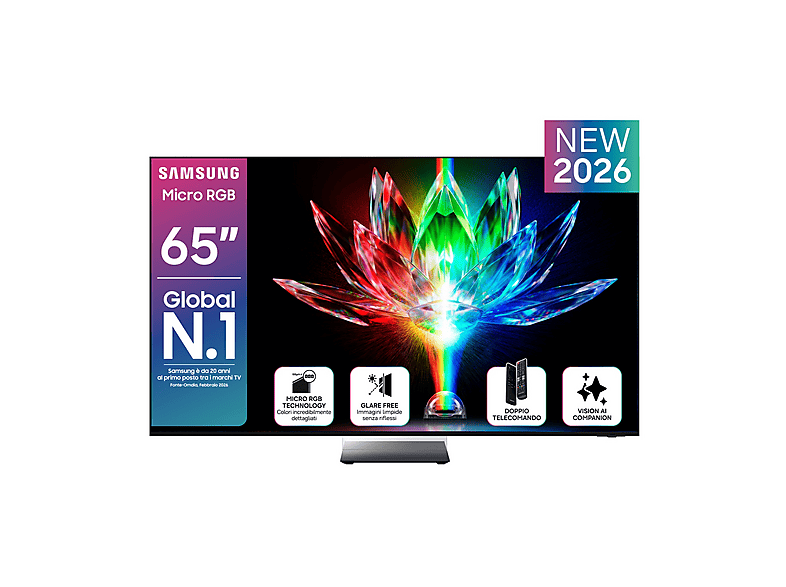 SAMSUNG Micro RGB AI TV 65" MRE65R95HATXZT, Engine Pro, 4K Upscaling Glare Free, Motion Xcelerator 165Hz, Dolby Atmos & OTS+, Infinity Air Design, Vision Smart TV, 2026